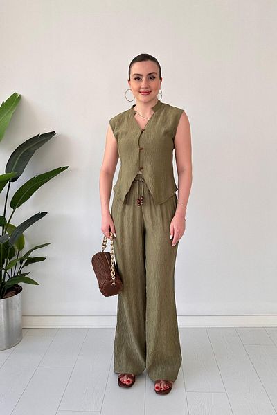 MaziButik Judge Vest Suit Khaki