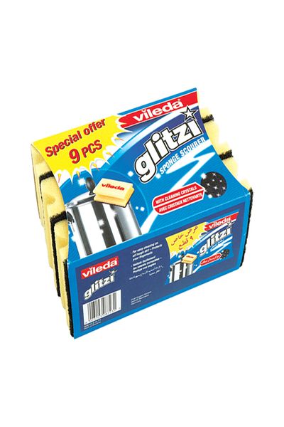 Vileda 9-Piece Glitzi Sponge Scourer