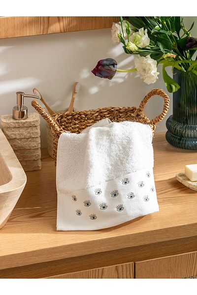 LC Waikiki Ecru Embroidered Face Towel 50X80 cm