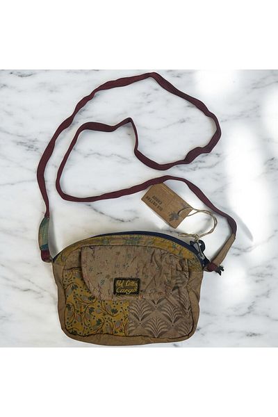 Old Cotton Vintage Shabby Colorful Small Size Long Strap Daily Cross Postman Shoulder Bag 22 cm X 15 cm