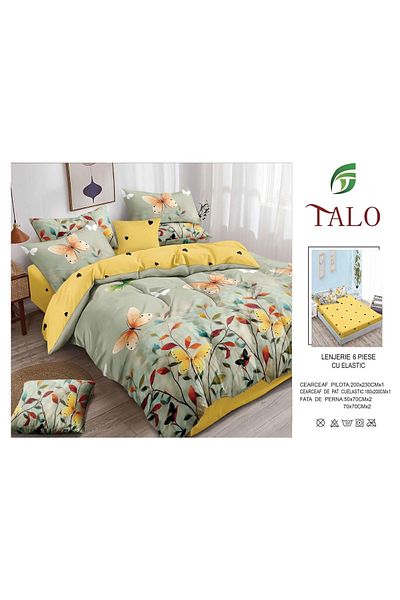 Talo 6-Piece Bed Linen with Fitted Sheet