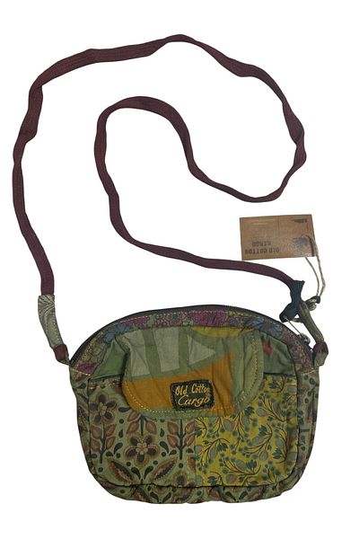 Old Cotton Vintage Shabby Colorful Small Size Long Strap Daily Cross Postman Shoulder Bag 22 cm X 15 cm