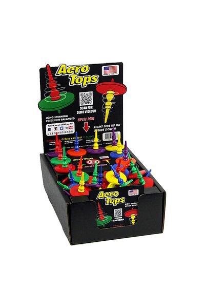 Aero Motion 72-Piece Classic Wooden Spinning Top Assorted Color