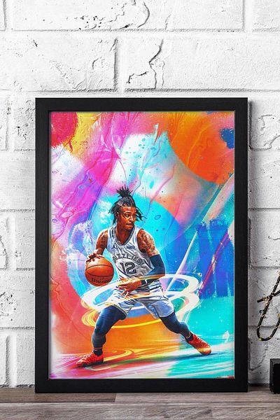 Saturn Pictură înrămată Ja Morant - Poster de baschet NBA