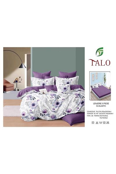Talo 6-Piece Bed Linen with Fitted Sheet