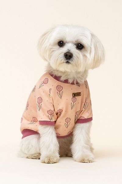 Luli Pet Floral Patterned Thin Dog Sweatshirt
