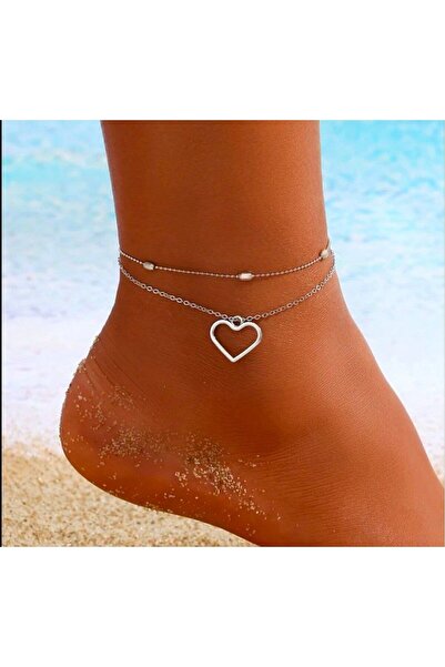 Shiklik MODA Complete Your Style with Romantic Heart Model Anklet