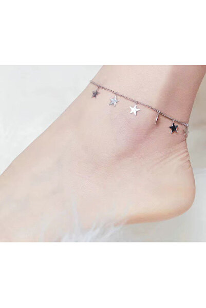 Genel Markalar Şıklığınızı Tamamlayacak Zincirli Yıldız Model Kadın Halhal