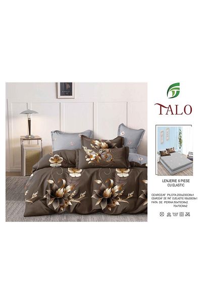 Talo 6-Piece Bed Linen with Fitted Sheet
