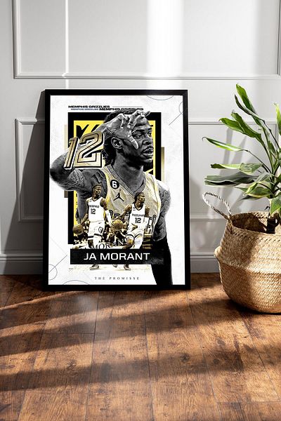 Saturn Pictură cu cadru Ja Morant - Poster NBA Memphis Grizzlies