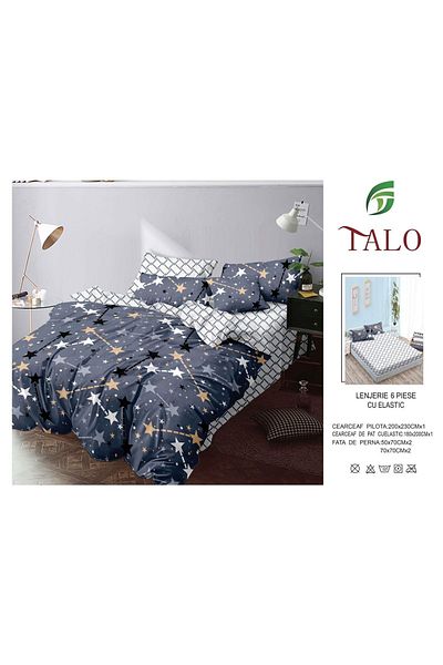 Talo 6-Piece Bed Linen with Fitted Sheet