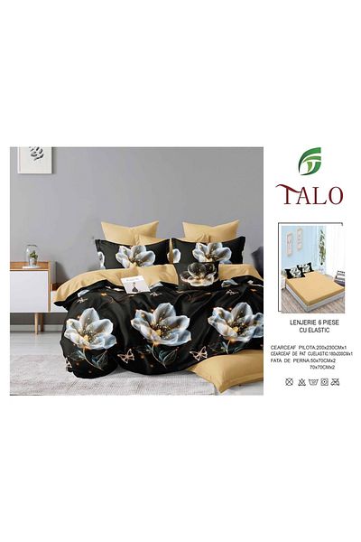 Talo 6-Piece Bed Linen with Fitted Sheet