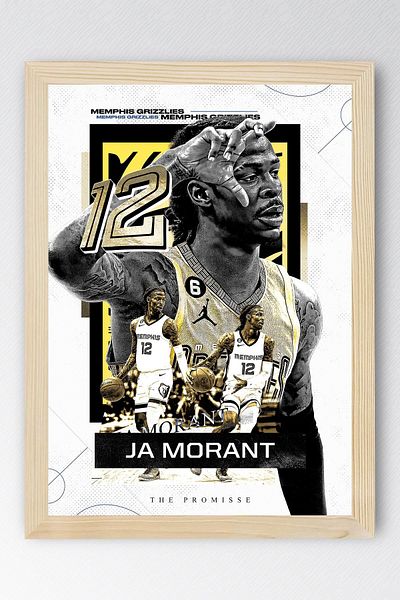 Saturn Pictură cu cadru Ja Morant - Poster NBA Memphis Grizzlies