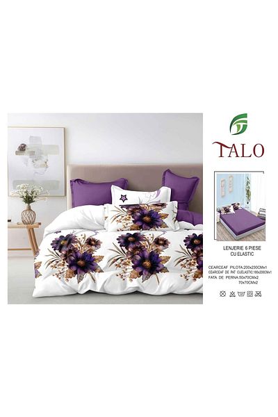 Talo 6-Piece Bed Linen with Fitted Sheet