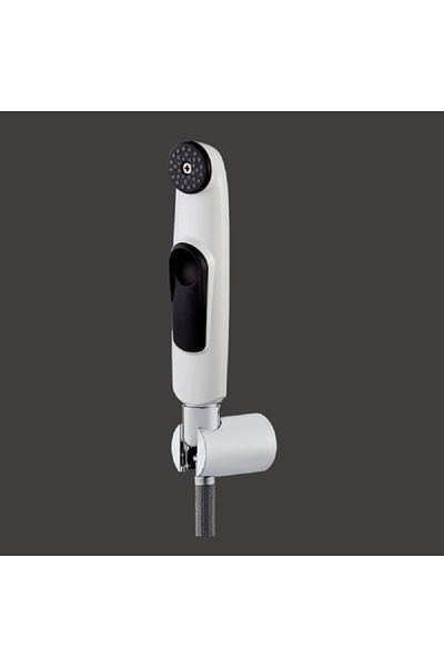 Voli Modern Push Button Handle Premium Material Shattaf Set White and Black