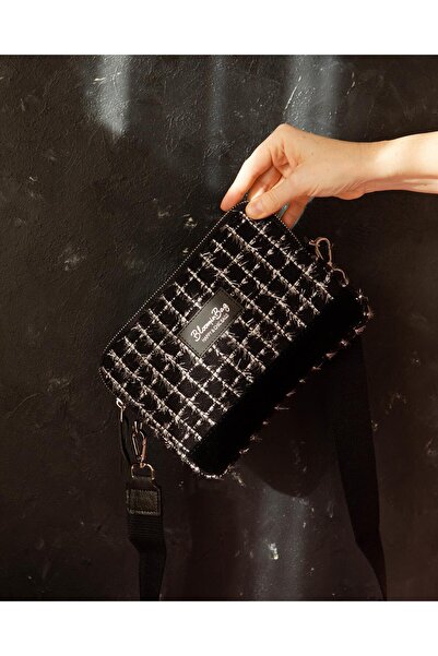 BloominBag Noir Tweed Crossbody Bag
