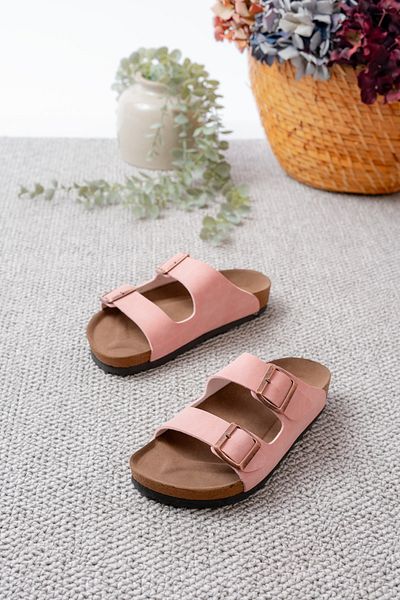 SİLİYA Sly Unisex Orthopedic Sole Slippers Double Banded Buckle Casual & Out Slippers
