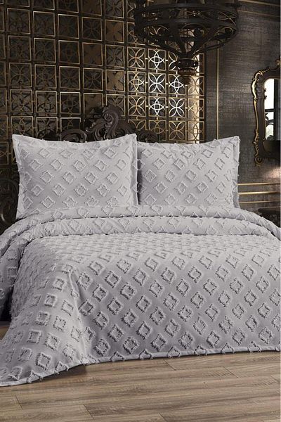 Çeyiz Diyarı Dowry Land Karoks 3 Piece Double Pique Set Gray