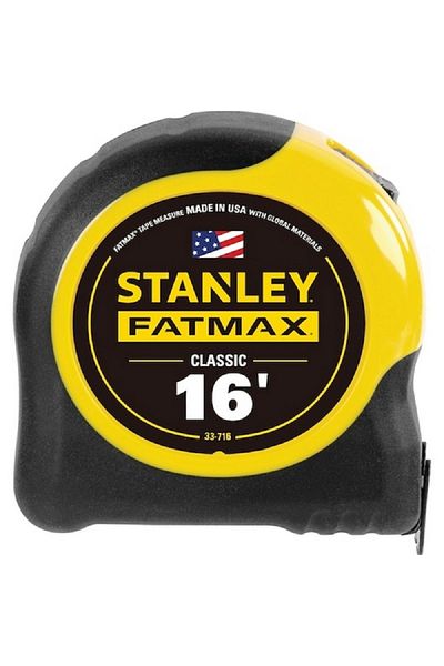 Stanley Classic Compact Measuring Tape Yellow and Black 16ft x 1.25inch