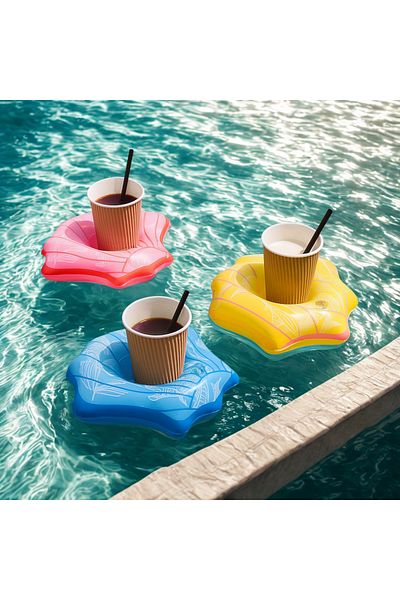 Şeker Ofisi Seashell Shaped Inflatable Cup Holder – for Pool and Sea Use
