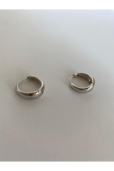 marsel aksesuar Xuping Oval Beveled Cut Silver Earrings