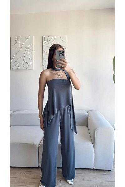 Zoom Butik Flounced Sandy Suit - Smoked