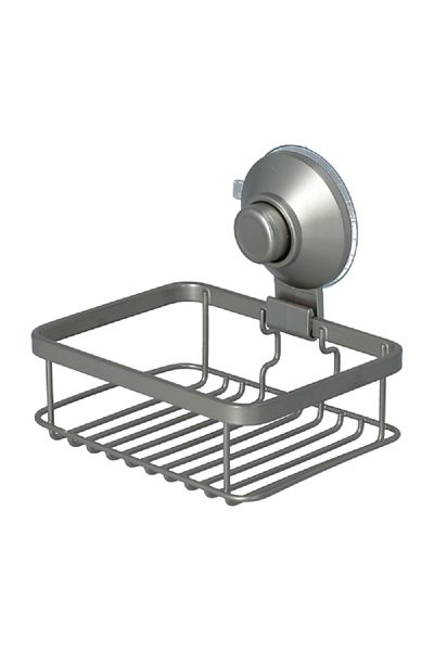 Interdesign Soap Dish With Suction Lock Silver 4.67 X 5.2 X 4.25 Inch
