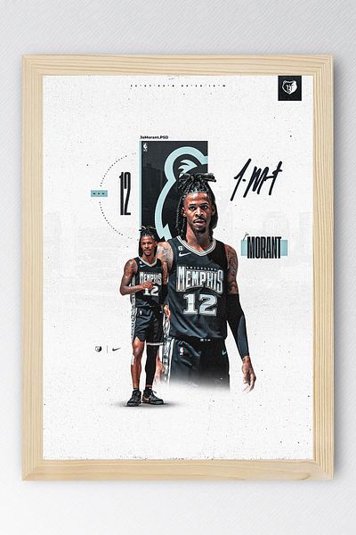Saturn Pictură cu cadru Ja Morant - Poster NBA Memphis Grizzlies
