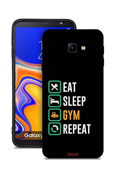 Tolwak غطاء حماية لهاتف Samsung Galaxy J4 Core Eat Sleep Gym Repeat