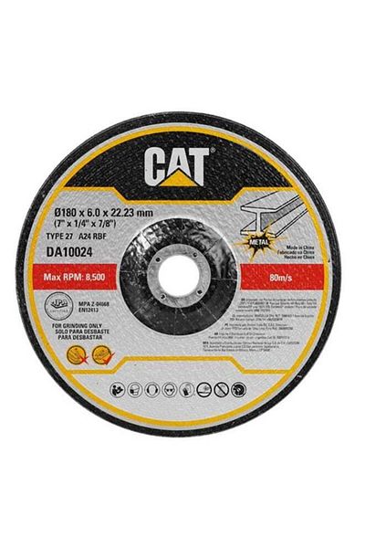 Caterpillar CAT DA10024 Abrasive Depressed Metal Grinding Wheel Ø180 7" x 6mm 5Pcs
