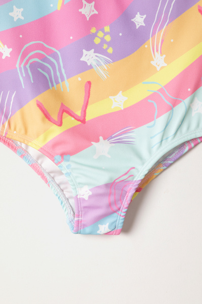 Krazber Kız Çocuk Desenli Mayo