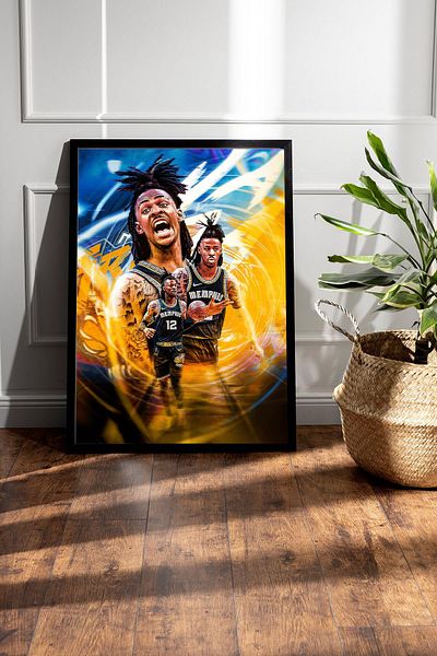 Saturn Pictură cu cadru Ja Morant - Poster NBA Memphis Grizzlies