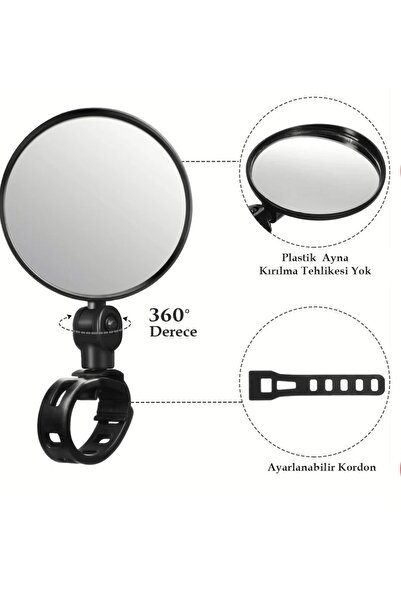 usin Motosiklet Mobilet Scoter Motorsiklet Motor Bisiklet Scooter 360 Drecece Plastik Tekli Dikiz Aynası