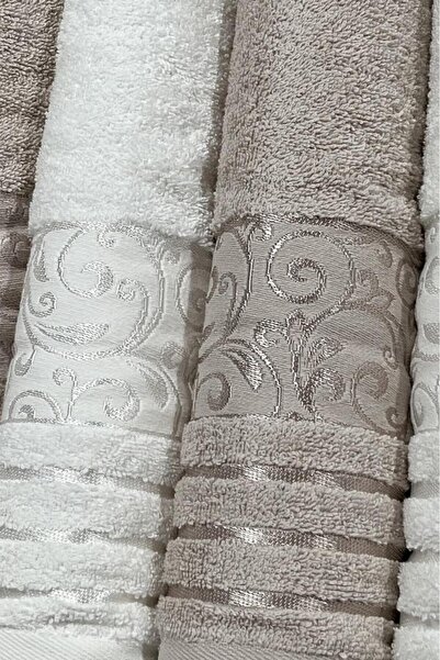 Çeyiz Diyarı Deren Bath Set 4 Pieces Cream - Beige