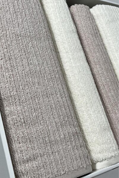 Çeyiz Diyarı Ekol Bath Set 4 Pieces Cream - Beige