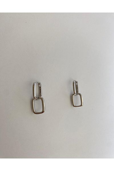 marsel aksesuar Xuping Minimal Paperclip Silver Earrings