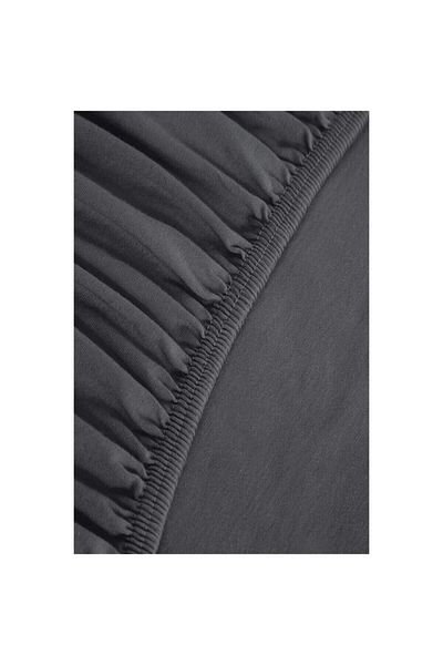 MERTİM Combed Cotton Single Fitted Sheet Dark Gray 120 X 200