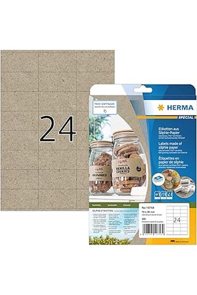 Mu Art Ahşap Herma 10753 Address Sticker Din A4 70 X 36 Mm, 20 Sheets, Silphie Paper, Matte Self Adhesive