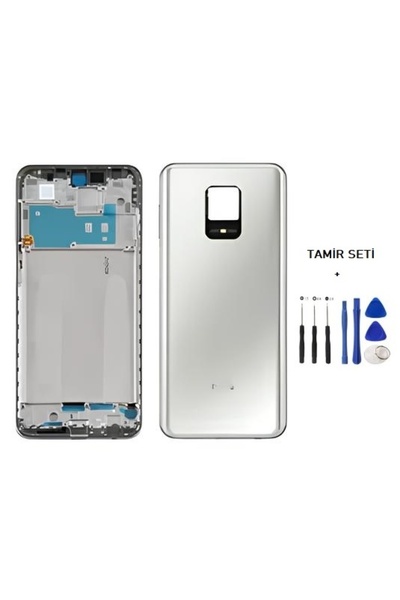 indirimplus Xiaomi Redmi Note 9 Pro Kasa Arka Kapak FULL Takım BEYAZ TAMİR SETİ