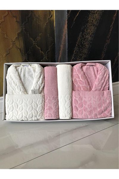 Çeyiz Diyarı Hazal 8 Piece Family Σετ Ρόμπας Κρέμα Πούδρα