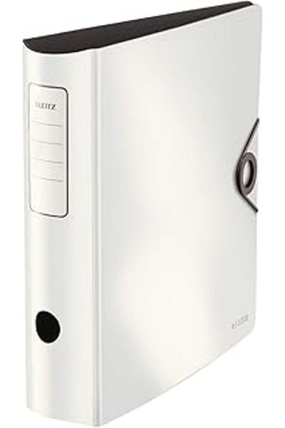 starnewstore Leitz 180 °   Active Solid Wide Folder, White, A4, 82 mm Wide Round Back, with Elastic Band,