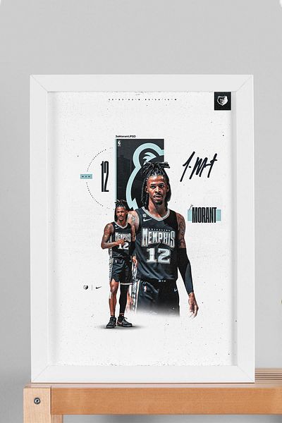 Saturn Ja Morant Framed Art Print - Memphis Grizzlies Nba Poster Painting
