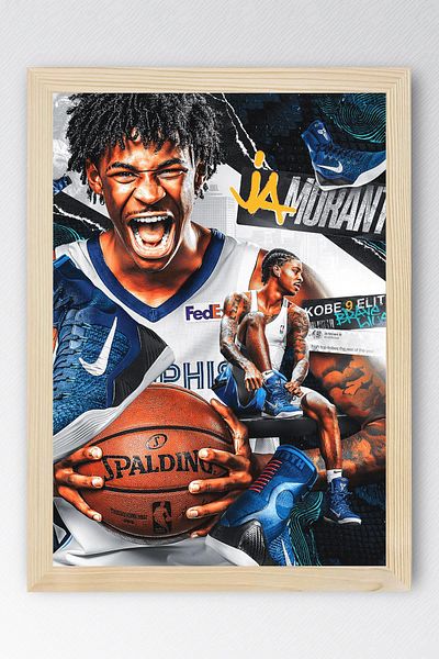 Saturn Pictură înrămată Ja Morant - Poster de baschet NBA