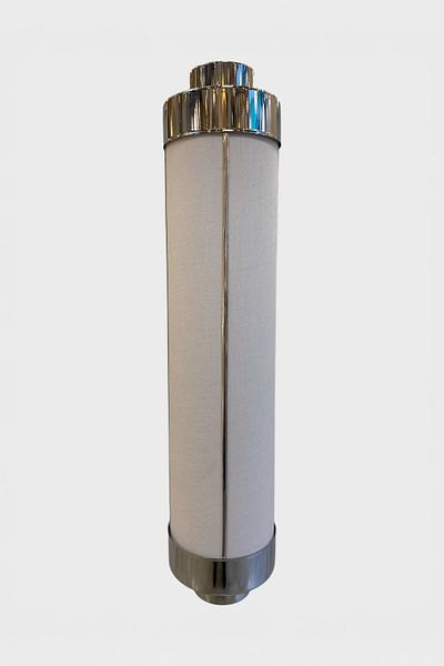 Favori Aydınlatma Modern Chrome Body Cylinder Wall Sconce with White Lampshade