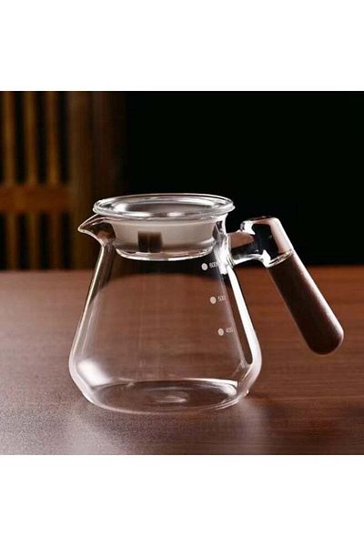 rank Glass Coffee Server with Wooden Handle 600 ml