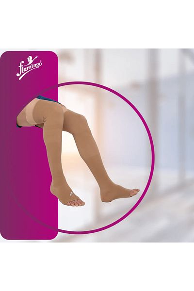 Flamingo Medical Compression Stockings Above Knee D.V.T. Stockings Class- II Medium (M)