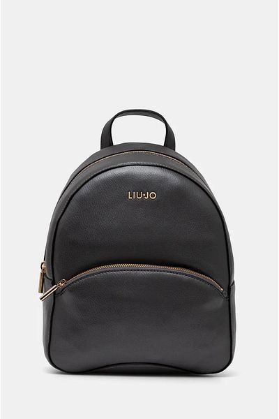Liu Jo , Eco-leather backpack with front pocket, Black