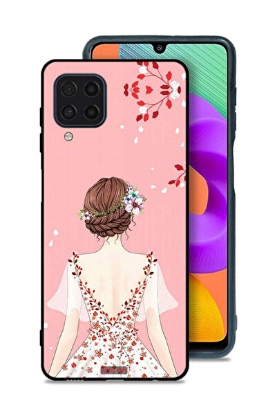 Tolwak Samsung Galaxy M22 Protective Case Cover Standing Girl Art