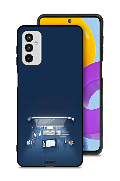 Tolwak غطاء حماية لجهاز سامسونج جالاكسي M52 5G بتصميم فني على مكتب الكمبيوتر