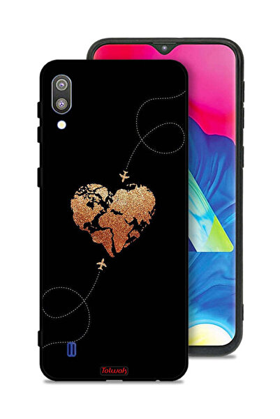 Tolwak Samsung Galaxy M10 Protective Case Cover Airplanes Touching Heart